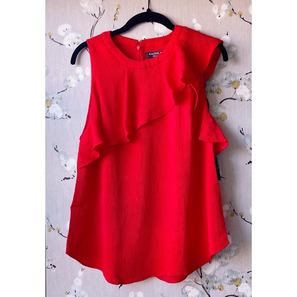 RACHEL ROY Ruffle Neck Sleeveless Top